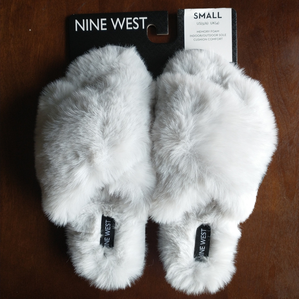 Nine West Fluffy Slippers, NWT